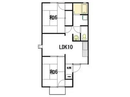 ハピネスエル(2LDK/2階)の間取り写真