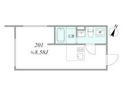 TRIAS336(1K/2階)の間取り写真