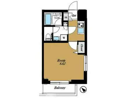 ロアール武蔵新田(1K/3階)の間取り写真