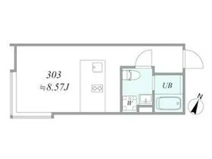 TRIAS336(1K/3階)の間取り写真