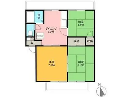 ビバライフ(3DK/3階)の間取り写真