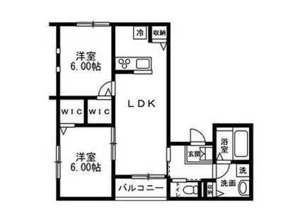川越市木野目計画 A棟(2LDK/2階)の間取り写真
