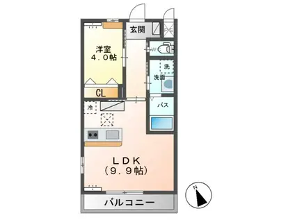 アリエッタ しもつけ(1LDK/1階)の間取り写真