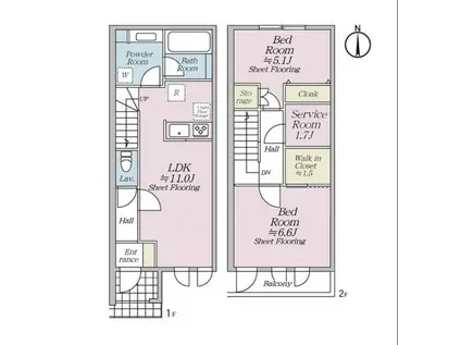 オルキデ蘆花公園(2SLDK)の間取り写真