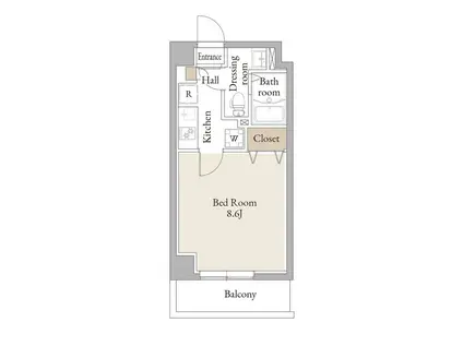 アルファコートお花茶屋2(1K/1階)の間取り写真