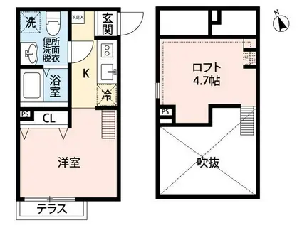 ALIVIO(ワンルーム/2階)の間取り写真