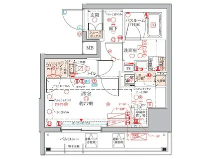 クレヴィスタ練馬桜台Ⅲ(ワンルーム/12階)の間取り写真