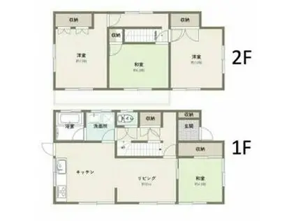 京王電鉄相模原線 京王永山駅 徒歩23分 2階建 築52年(4LDK)の間取り写真