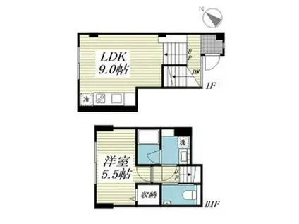 サリースマイル参番館(1LDK/1階)の間取り写真