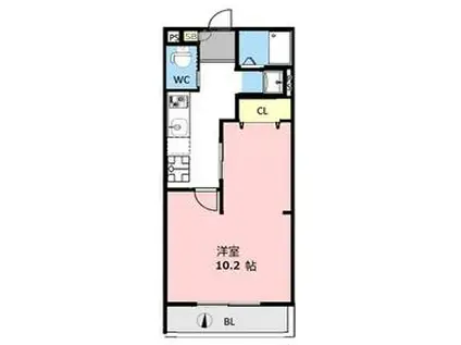 FLAT UM(1K/3階)の間取り写真