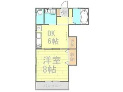 ツチヤハイツ(1DK/2階)の間取り写真