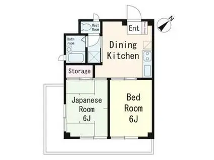 建愛ビル(2DK/3階)の間取り写真