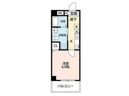 中台けやき苑(1K/4階)の間取り写真