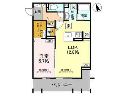 D-RADIANTE(1LDK/1階)の間取り写真