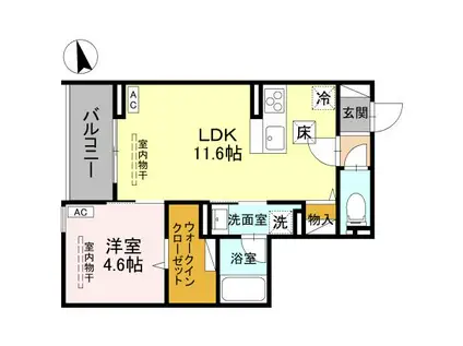 D-RADIANTE(1LDK/1階)の間取り写真