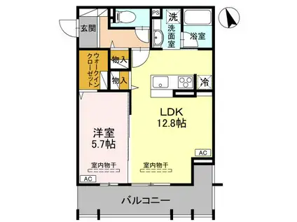 D-RADIANTE(1LDK/2階)の間取り写真