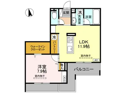 D-RADIANTE(1LDK/2階)の間取り写真