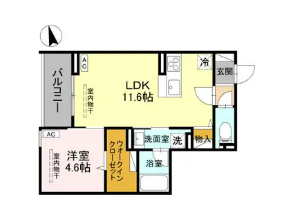 D-RADIANTE(1LDK/2階)の間取り写真