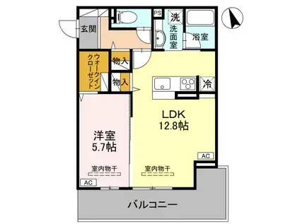 D-RADIANTE(1LDK/3階)の間取り写真