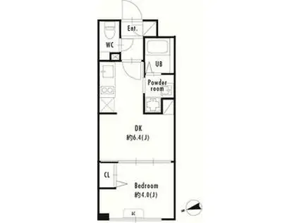 プライマル大塚(1DK/4階)の間取り写真