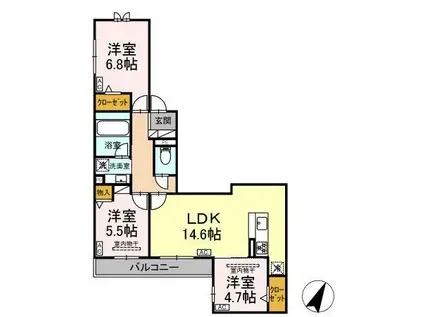 シェルメール(3LDK/2階)の間取り写真
