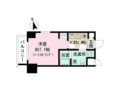 N-STAGE 金沢文庫Ⅱ(1K/5階)の間取り写真