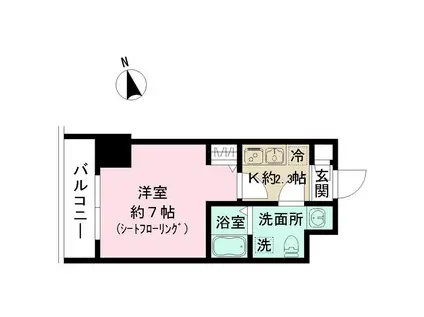 N-STAGE 金沢文庫Ⅱ(1K/6階)の間取り写真