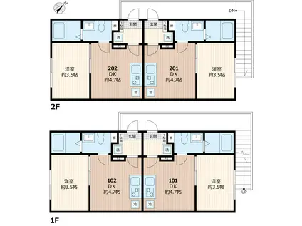 KINOE STUDIO(1DK/2階)の間取り写真