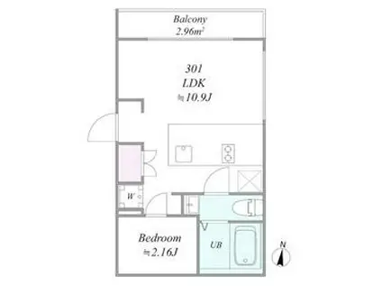 TRIAS126(1LDK/3階)の間取り写真