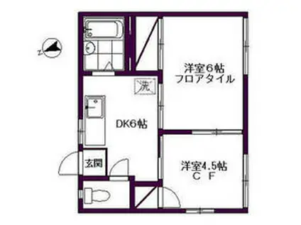 スターハイツ(2DK/1階)の間取り写真