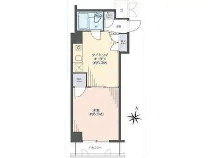 セザール西高島平(1DK/2階)の間取り写真