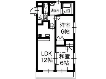 メゾンI&I(2LDK/3階)の間取り写真