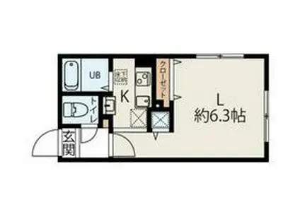 MODULOR氷川台(1K/4階)の間取り写真