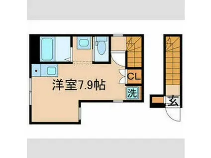 ベレガンス船橋Ⅶ(ワンルーム/2階)の間取り写真