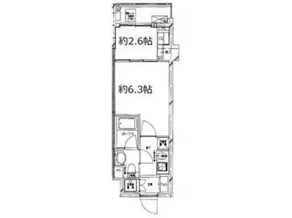 S-FORT中板橋(1DK/3階)の間取り写真