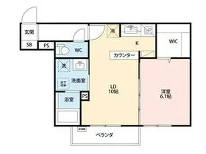 CASA IN COLLINA(1LDK/3階)の間取り写真