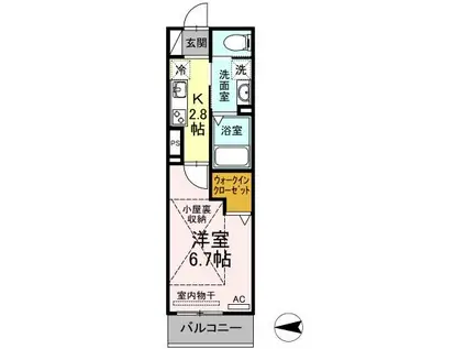 SCHLOSSE FUJI Ⅷ(1K/2階)の間取り写真