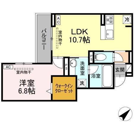 エム・ロサ(1LDK/3階)の間取り写真