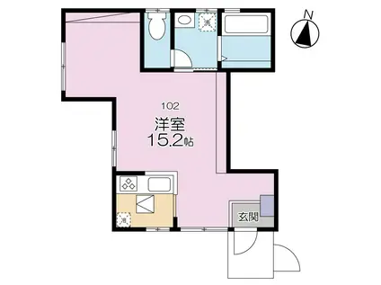 グリーン・リーフ(ワンルーム/1階)の間取り写真