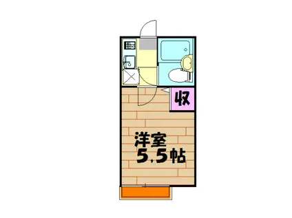 セシール武蔵野(ワンルーム/2階)の間取り写真