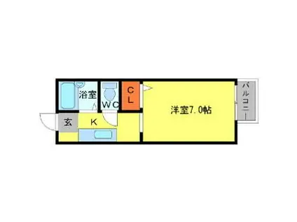PAL-J(1K/2階)の間取り写真