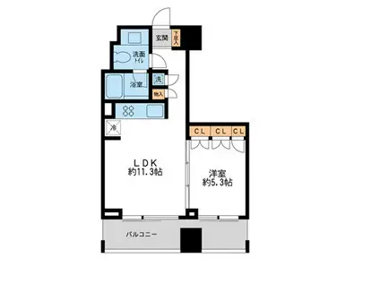 プロスペクトKALON三ノ輪(1LDK/12階)の間取り写真