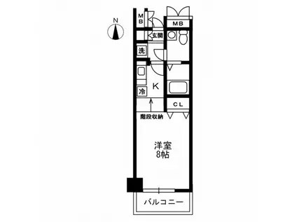 レジディア上野御徒町(ワンルーム/9階)の間取り写真