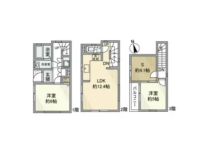 多摩モノレール 立川北駅 徒歩9分 3階建 築3年(2SLDK)の間取り写真