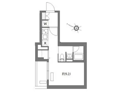 アゼスト阪東橋2(ワンルーム/9階)の間取り写真