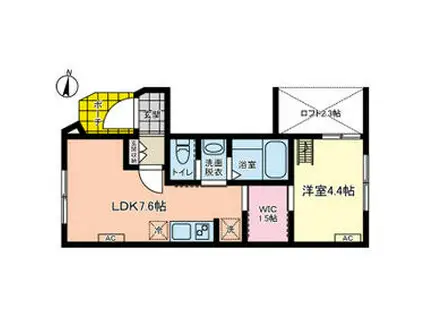 京成電鉄押上線 四ツ木駅 徒歩2分 3階建 築1年(1LDK)の間取り写真