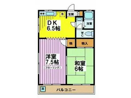 第二寿々盛マンション(2DK/2階)の間取り写真