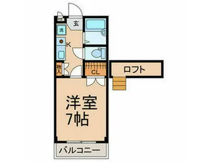 ラセーヌ柴田(1K/1階)の間取り写真