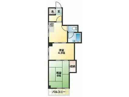 玉田ビル(2K/6階)の間取り写真