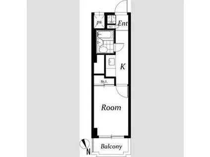 ベル島田(1K/3階)の間取り写真